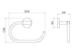 Полотенцедержатель овальный Aquatek Оберон AQ4221BG шлифованное золото